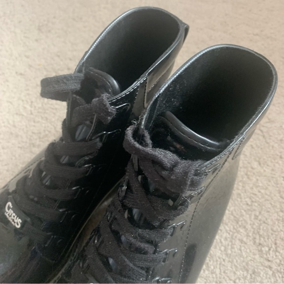 Sam Edelman Circus Shiny Patent Leather Lace Up Chunky Combat Boots - Picture 4 of 13